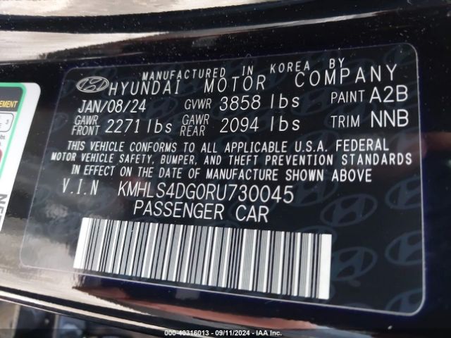 Photo 8 VIN: KMHLS4DG0RU730045 - HYUNDAI ELANTRA 