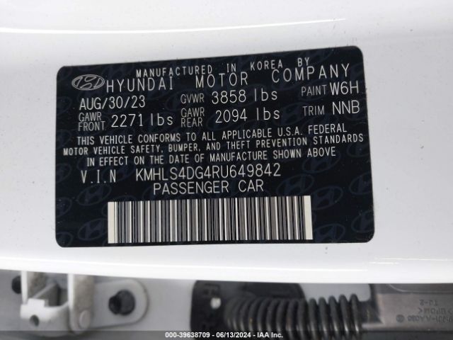 Photo 8 VIN: KMHLS4DG4RU649842 - HYUNDAI ELANTRA 