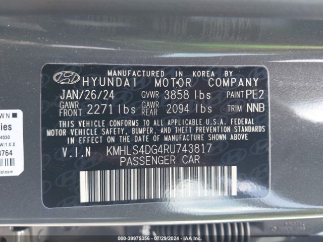 Photo 8 VIN: KMHLS4DG4RU743817 - HYUNDAI ELANTRA 