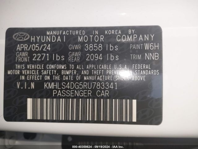 Photo 8 VIN: KMHLS4DG5RU783341 - HYUNDAI ELANTRA 