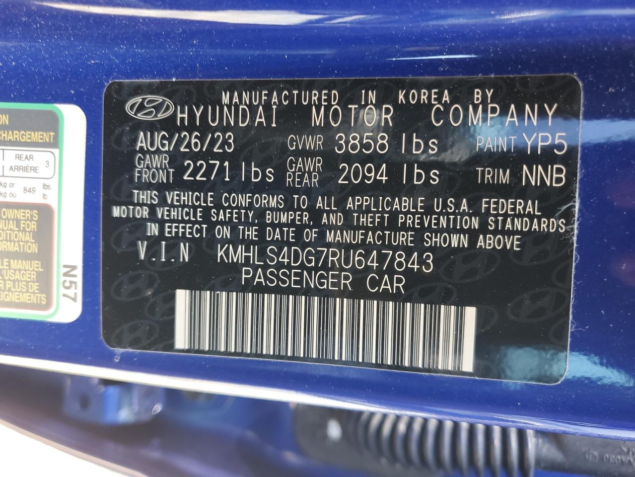 Photo 12 VIN: KMHLS4DG7RU647843 - HYUNDAI ELANTRA 