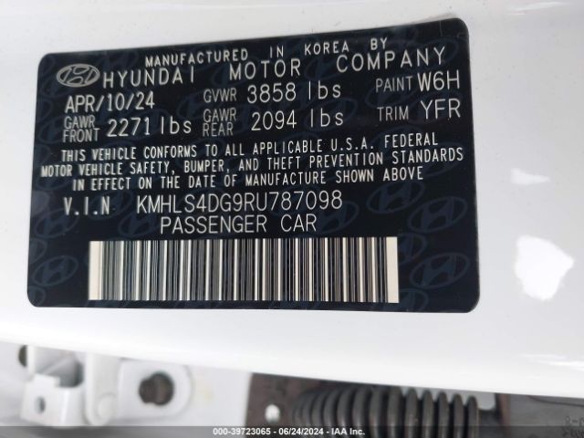 Photo 8 VIN: KMHLS4DG9RU787098 - HYUNDAI ELANTRA 