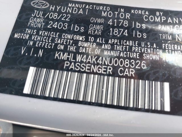 Photo 8 VIN: KMHLW4AK4NU008326 - HYUNDAI ELANTRA N 