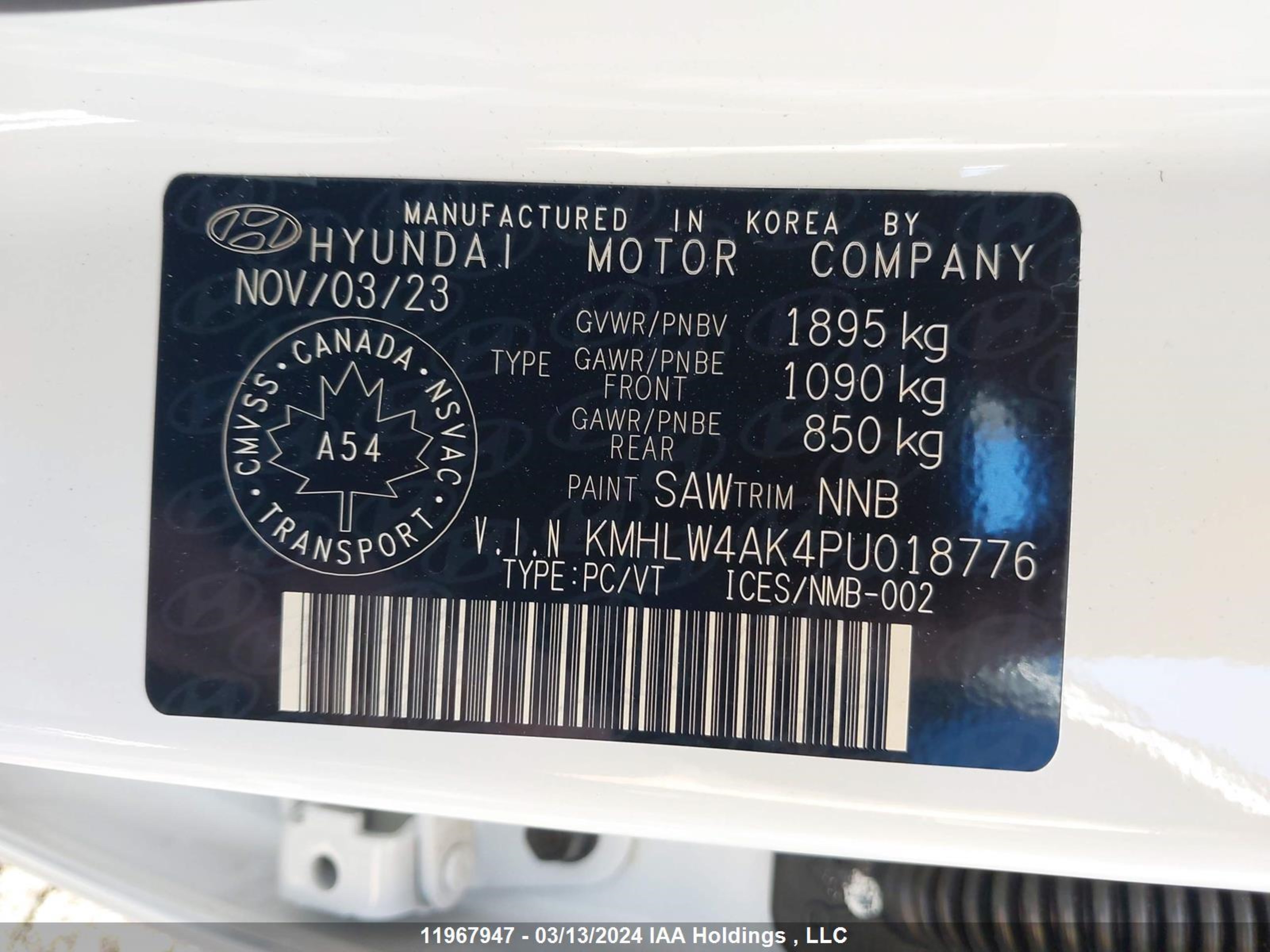 Photo 8 VIN: KMHLW4AK4PU018776 - HYUNDAI ELANTRA N 