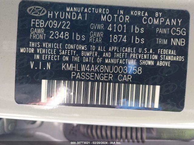 Photo 8 VIN: KMHLW4AK8NU003758 - HYUNDAI ELANTRA N 