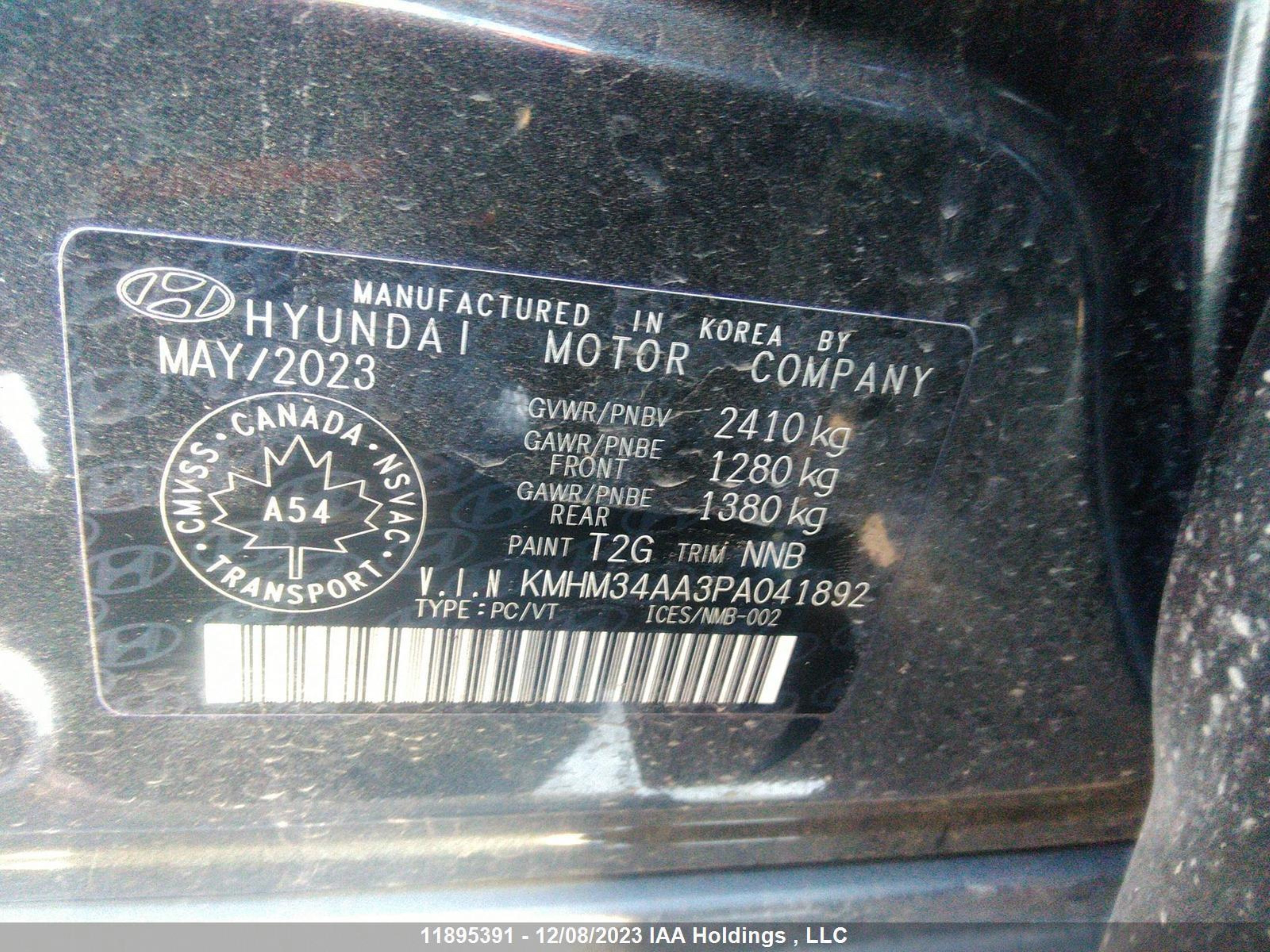 Photo 8 VIN: KMHM34AA3PA041892 - HYUNDAI IONIQ 