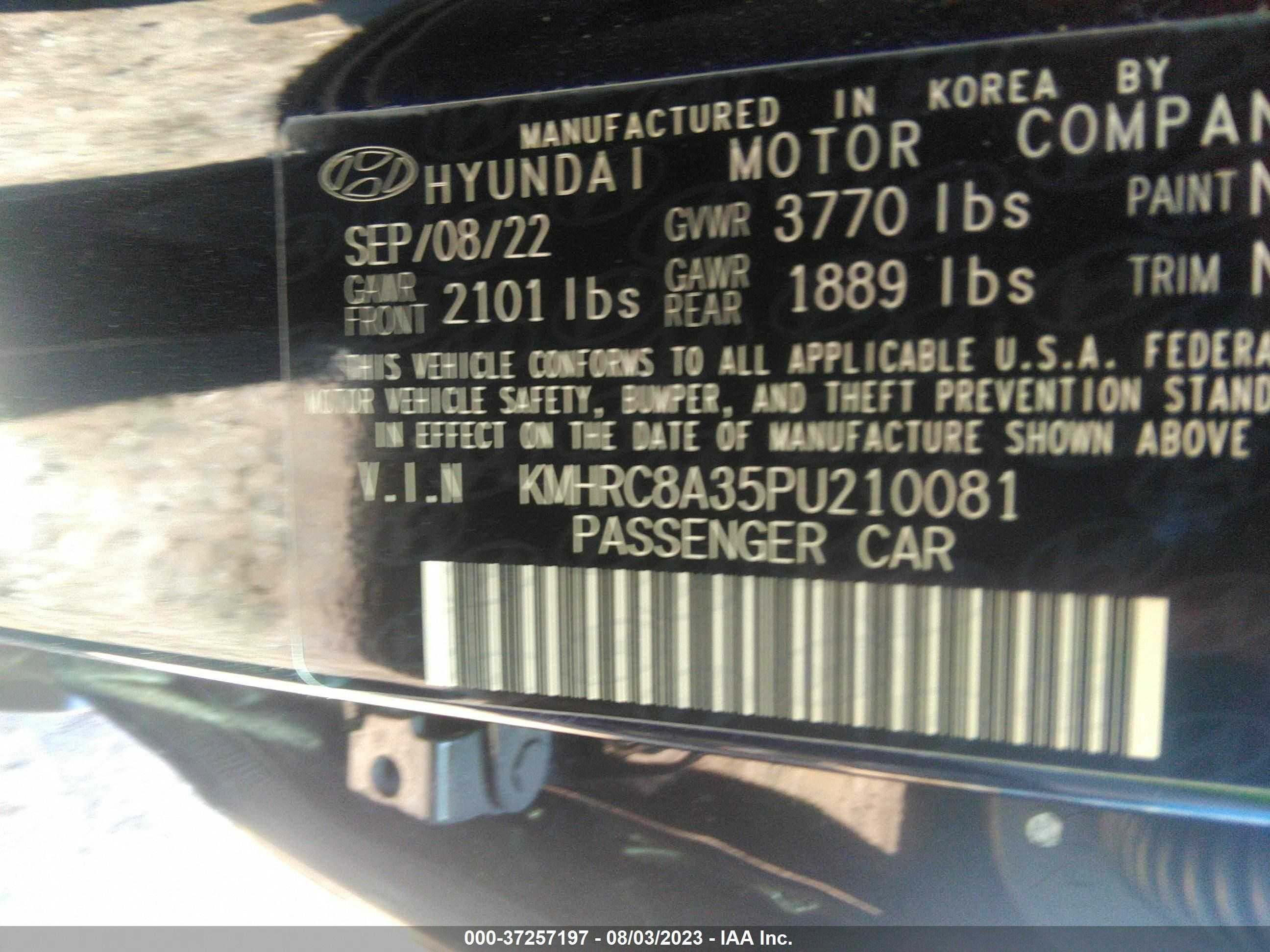 Photo 8 VIN: KMHRC8A35PU210081 - HYUNDAI VENUE 