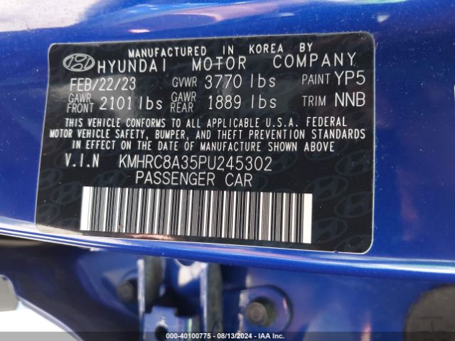 Photo 8 VIN: KMHRC8A35PU245302 - HYUNDAI VENUE 