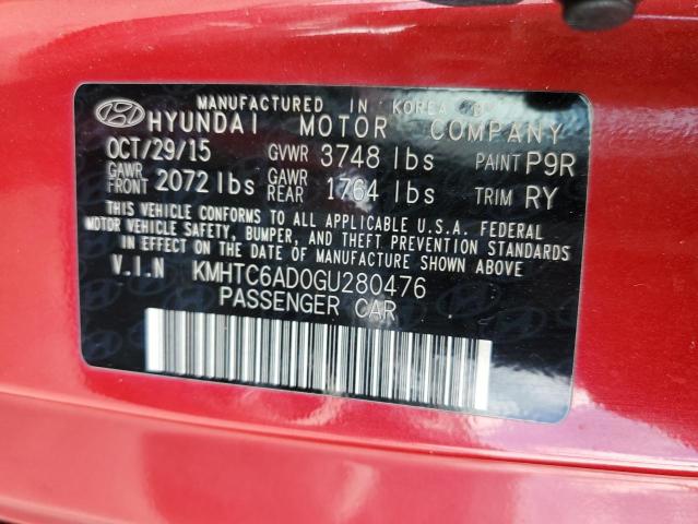 Photo 12 VIN: KMHTC6AD0GU280476 - HYUNDAI VELOSTER 