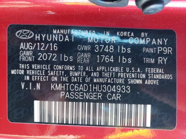 Photo 9 VIN: KMHTC6AD1HU304933 - HYUNDAI VELOSTER 