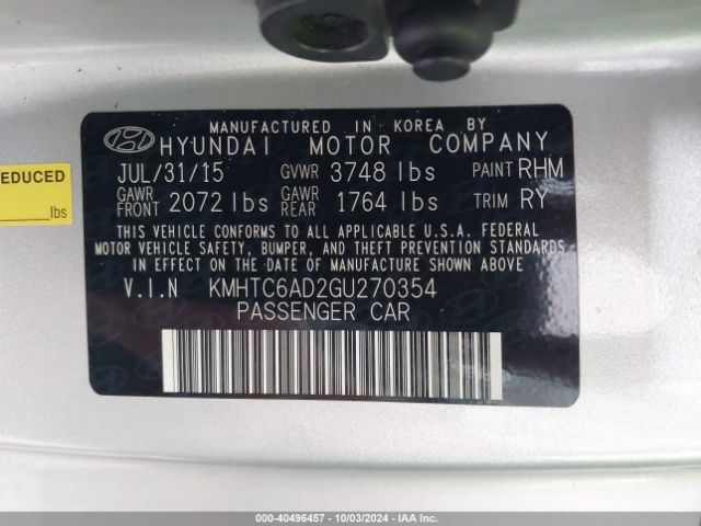 Photo 8 VIN: KMHTC6AD2GU270354 - HYUNDAI VELOSTER 