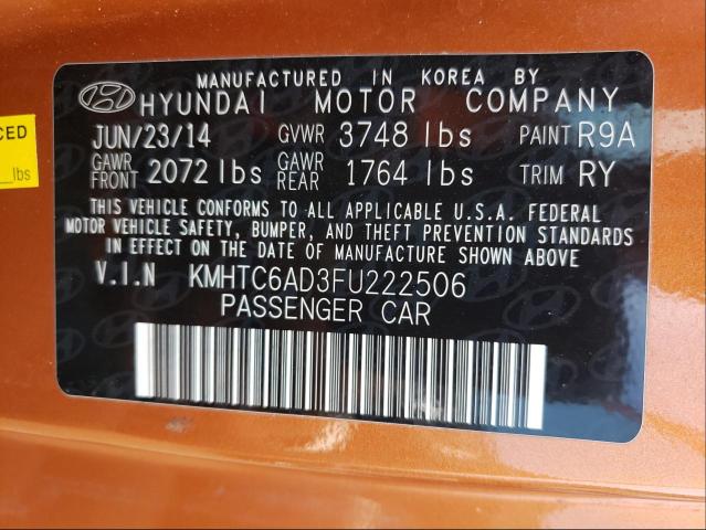 Photo 9 VIN: KMHTC6AD3FU222506 - HYUNDAI VELOSTER 