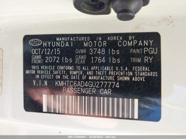 Photo 8 VIN: KMHTC6AD4GU277774 - HYUNDAI VELOSTER 