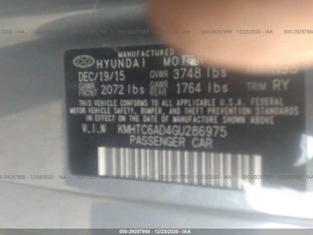 Photo 8 VIN: KMHTC6AD4GU286975 - HYUNDAI VELOSTER 