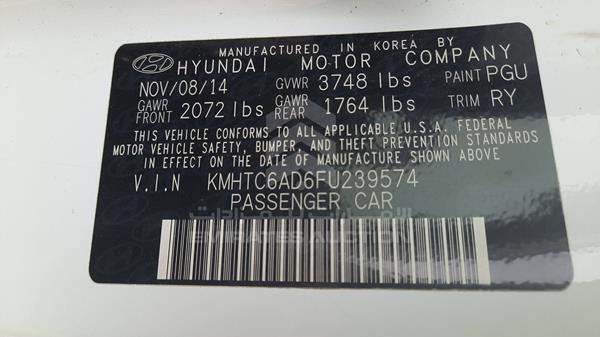 Photo 3 VIN: KMHTC6AD6FU239574 - HYUNDAI VELOSTER 