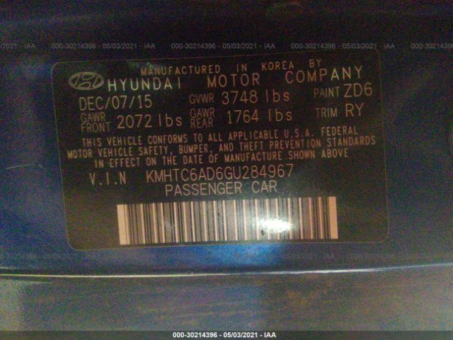 Photo 8 VIN: KMHTC6AD6GU284967 - HYUNDAI VELOSTER 