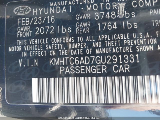 Photo 8 VIN: KMHTC6AD7GU291331 - HYUNDAI VELOSTER 