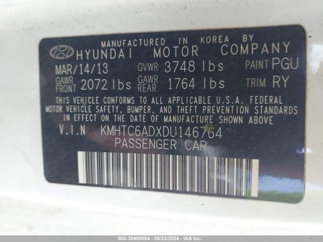 Photo 8 VIN: KMHTC6ADXDU146764 - HYUNDAI VELOSTER 