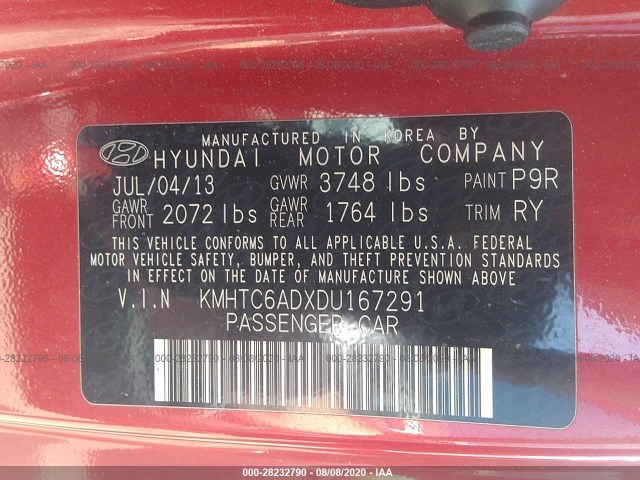 Photo 8 VIN: KMHTC6ADXDU167291 - HYUNDAI VELOSTER 