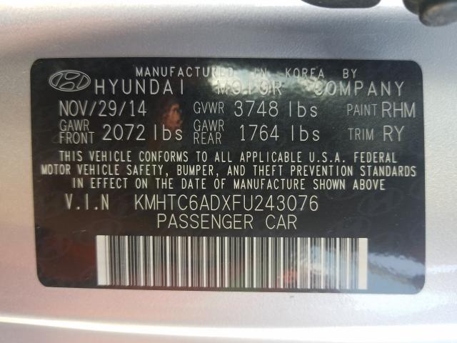 Photo 9 VIN: KMHTC6ADXFU243076 - HYUNDAI VELOSTER 