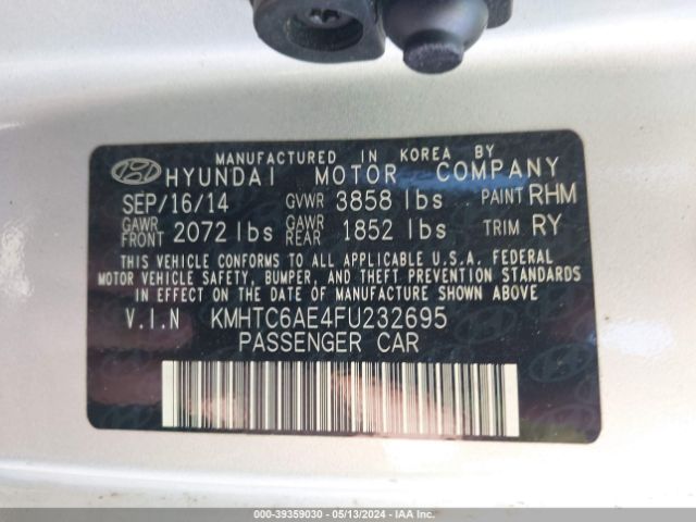 Photo 8 VIN: KMHTC6AE4FU232695 - HYUNDAI VELOSTER 