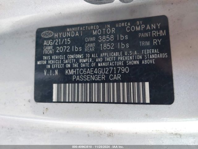 Photo 8 VIN: KMHTC6AE4GU271790 - HYUNDAI VELOSTER 