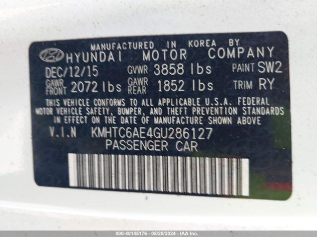 Photo 8 VIN: KMHTC6AE4GU286127 - HYUNDAI VELOSTER 