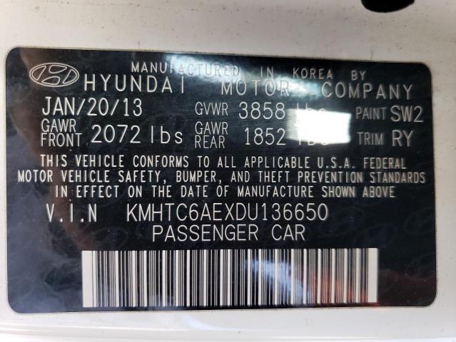 Photo 12 VIN: KMHTC6AEXDU136650 - HYUNDAI VELOSTER T 