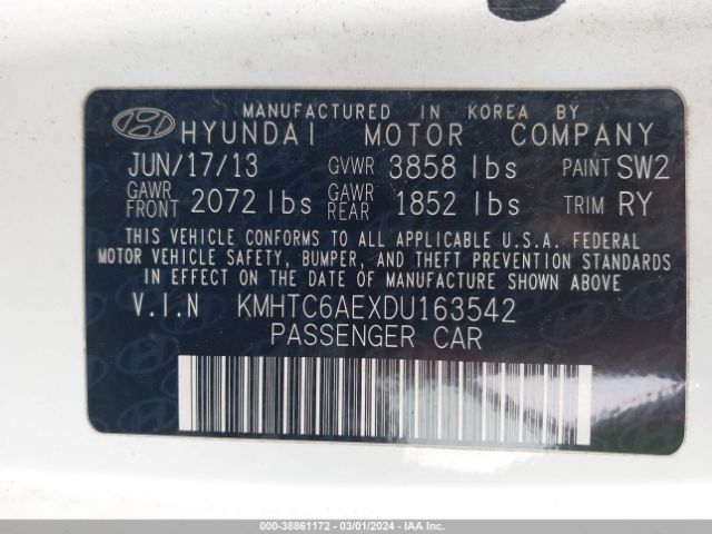 Photo 8 VIN: KMHTC6AEXDU163542 - HYUNDAI VELOSTER 