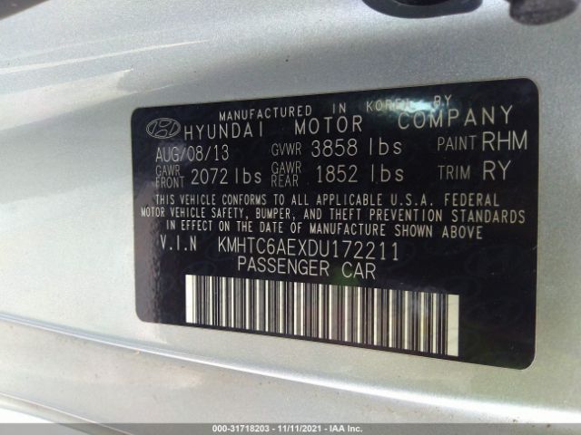 Photo 8 VIN: KMHTC6AEXDU172211 - HYUNDAI VELOSTER 