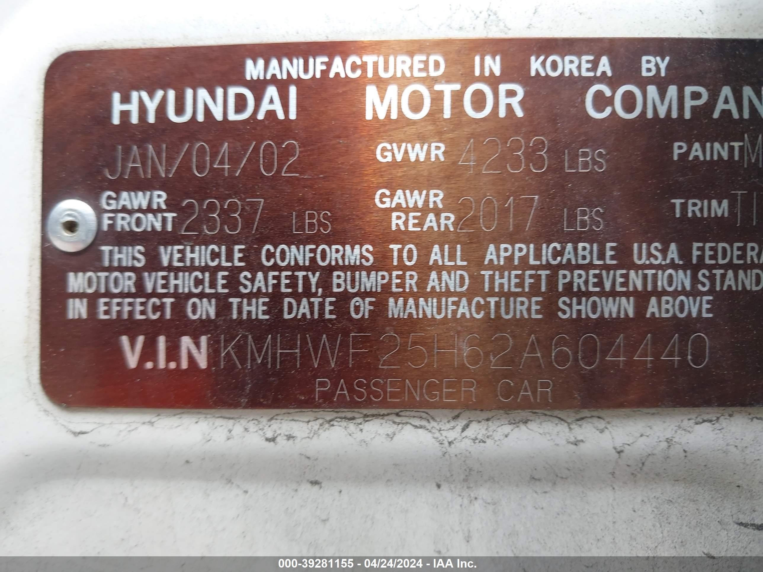 Photo 8 VIN: KMHWF25H62A604440 - HYUNDAI SONATA 