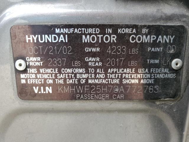 Photo 11 VIN: KMHWF25H73A772783 - HYUNDAI SONATA 