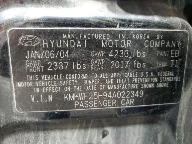 Photo 11 VIN: KMHWF25H94A022349 - HYUNDAI SONATA GL 