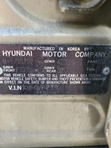 Photo 11 VIN: KMHWF25S02A682093 - HYUNDAI SONATA GL 