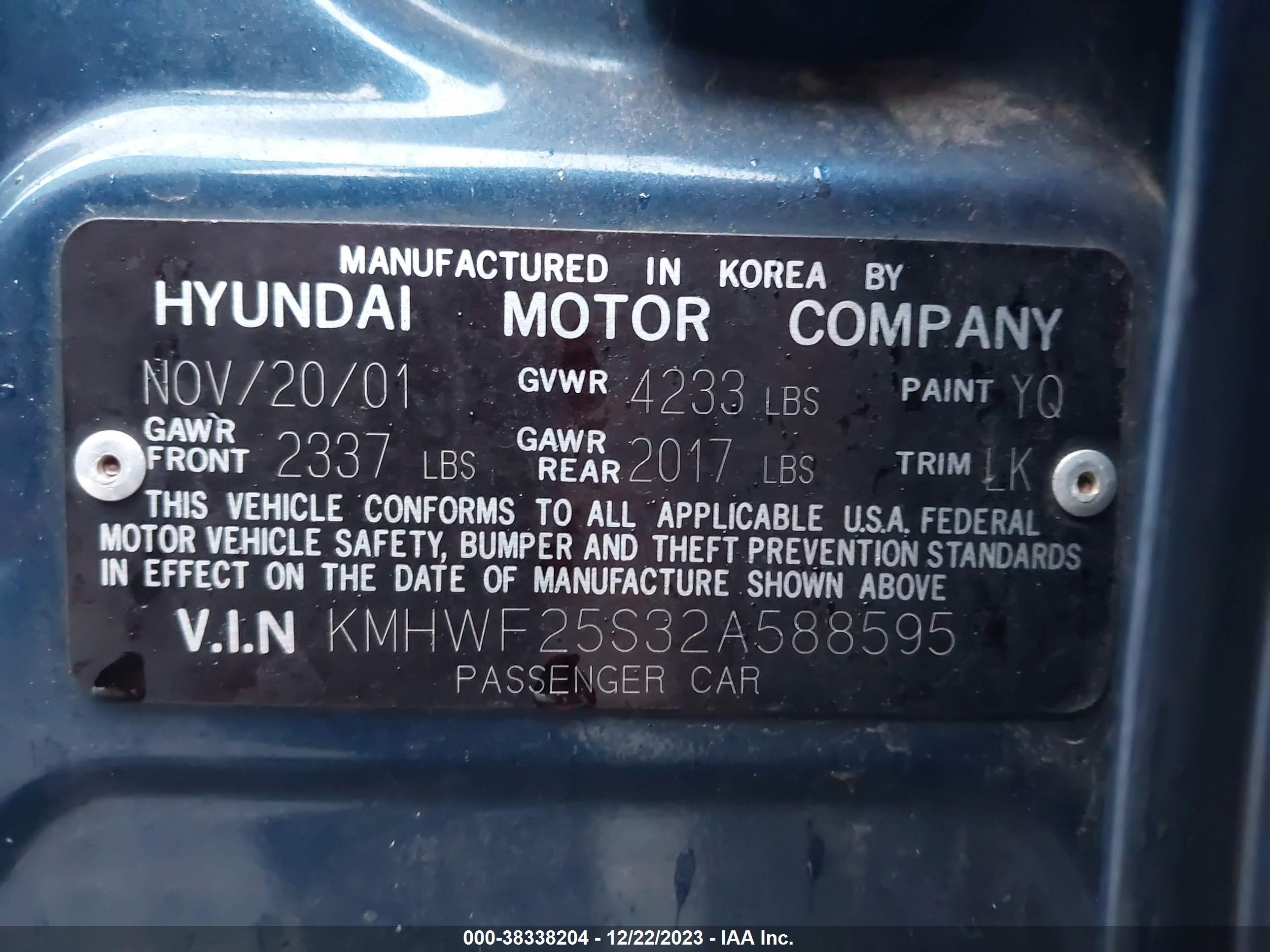 Photo 8 VIN: KMHWF25S32A588595 - HYUNDAI SONATA 