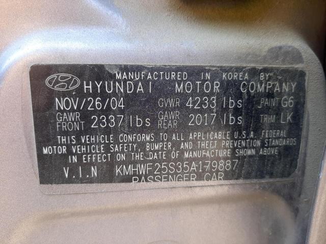 Photo 9 VIN: KMHWF25S35A179887 - HYUNDAI SONATA GL 