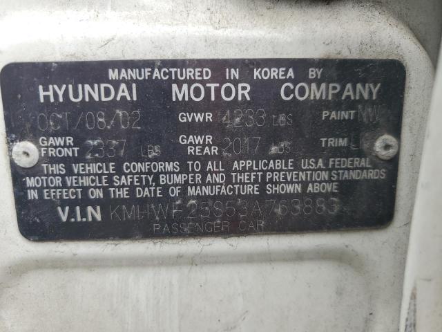 Photo 11 VIN: KMHWF25S53A763883 - HYUNDAI SONATA GL 