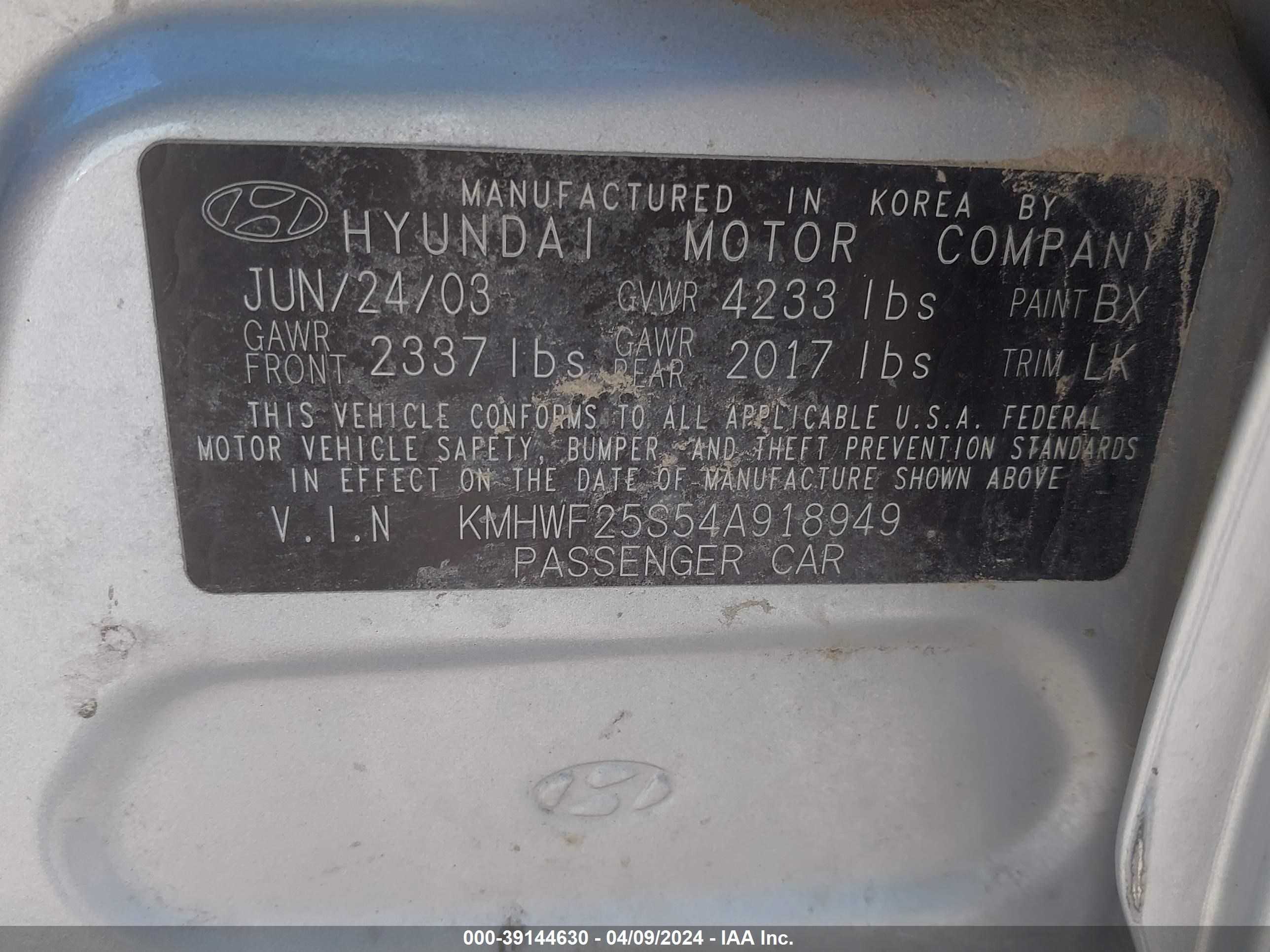 Photo 8 VIN: KMHWF25S54A918949 - HYUNDAI SONATA 