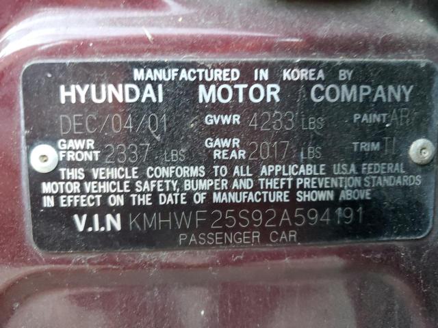 Photo 11 VIN: KMHWF25S92A594191 - HYUNDAI SONATA GL 