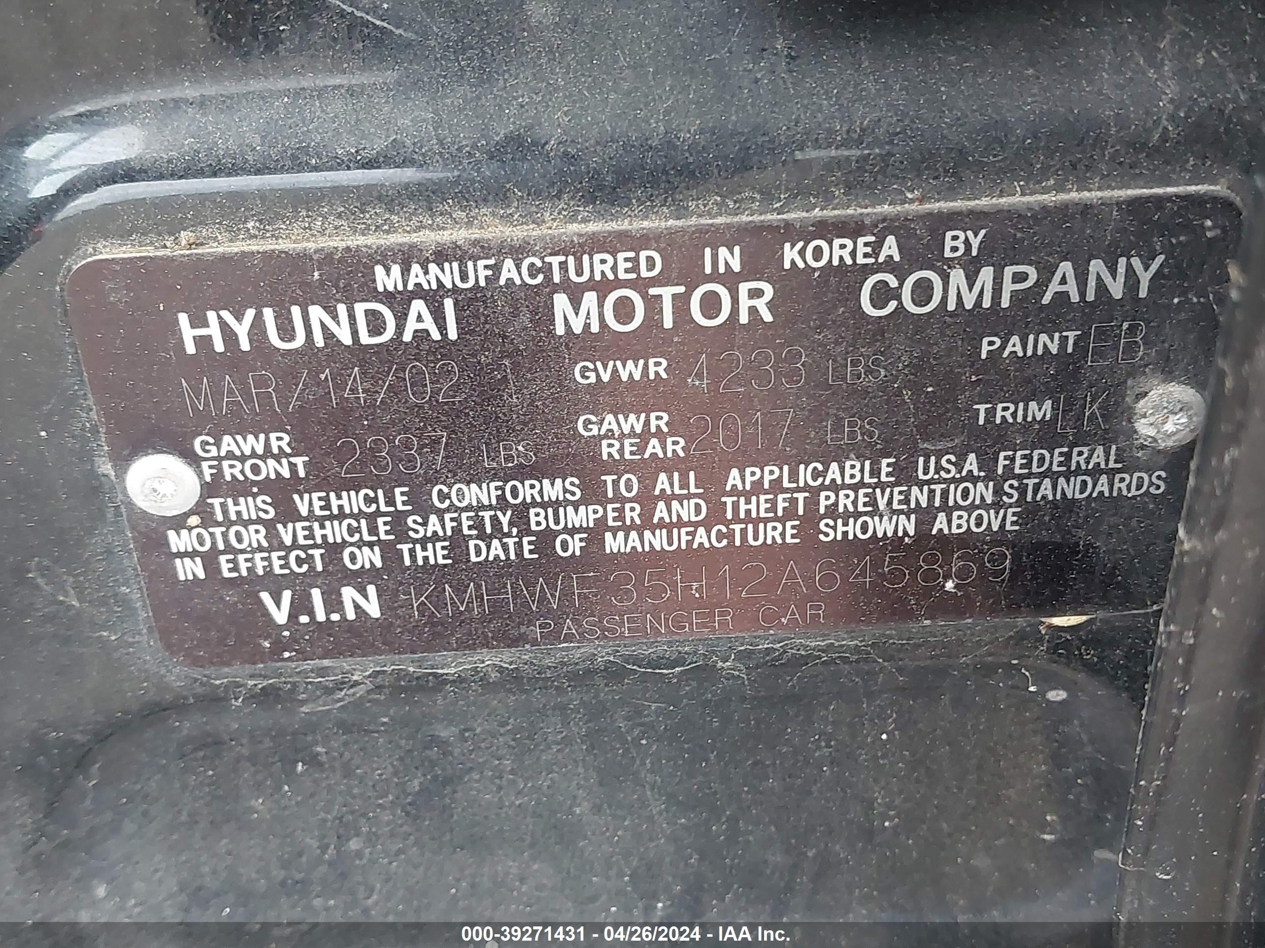 Photo 8 VIN: KMHWF35H12A645869 - HYUNDAI SONATA 