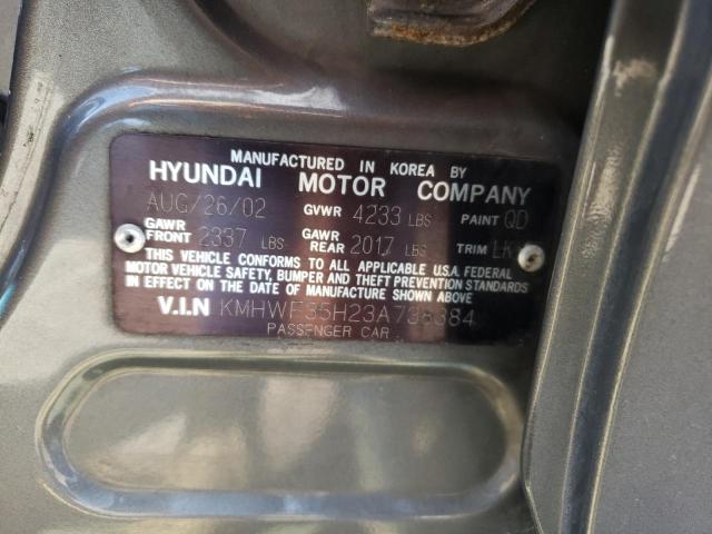 Photo 11 VIN: KMHWF35H23A738384 - HYUNDAI SONATA GLS 