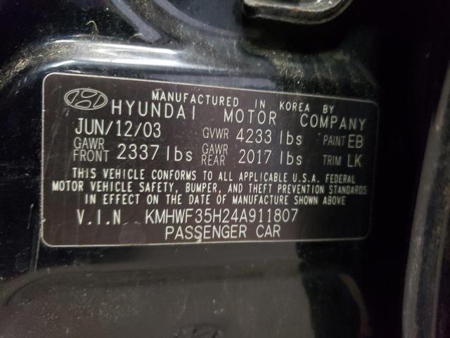 Photo 9 VIN: KMHWF35H24A911807 - HYUNDAI SONATA GLS 