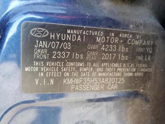 Photo 11 VIN: KMHWF35H53A820125 - HYUNDAI SONATA GLS 