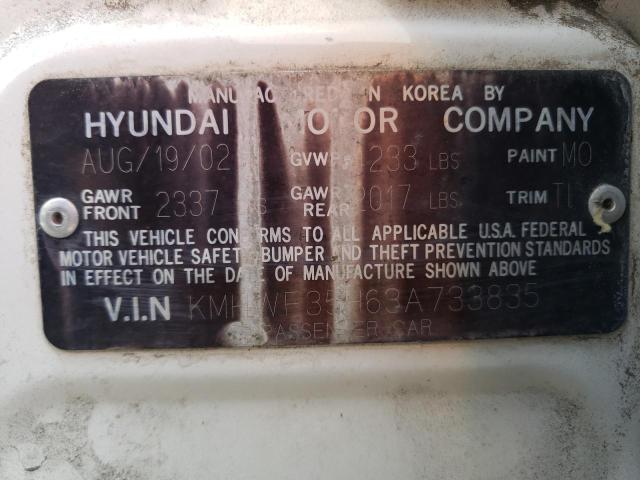 Photo 11 VIN: KMHWF35H63A733835 - HYUNDAI SONATA GLS 