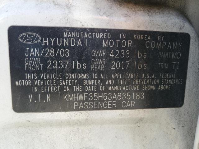 Photo 12 VIN: KMHWF35H63A835183 - HYUNDAI SONATA GLS 