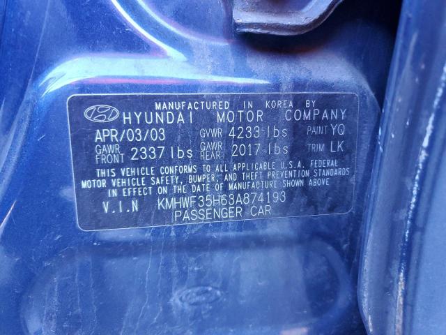 Photo 11 VIN: KMHWF35H63A874193 - HYUNDAI SONATA 