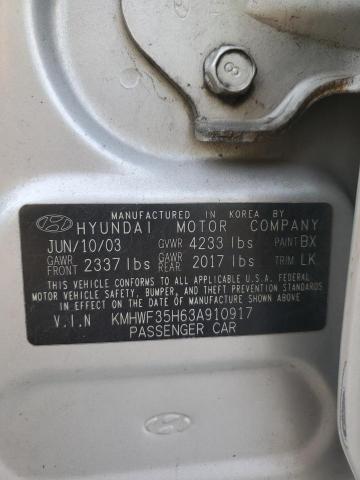 Photo 11 VIN: KMHWF35H63A910917 - HYUNDAI SONATA GLS 