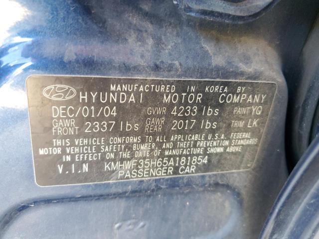 Photo 11 VIN: KMHWF35H65A181854 - HYUNDAI SONATA GLS 