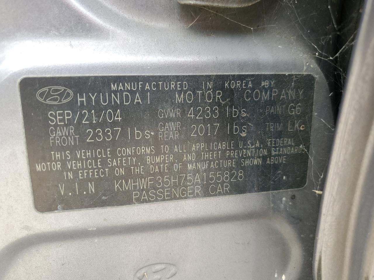 Photo 11 VIN: KMHWF35H75A155828 - HYUNDAI SONATA 