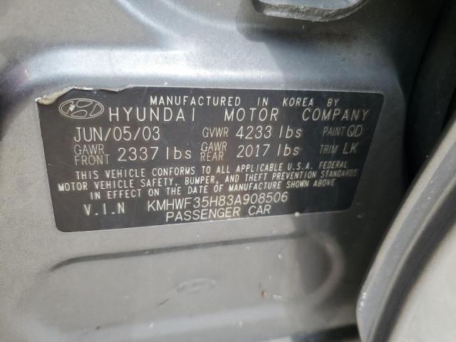 Photo 11 VIN: KMHWF35H83A908506 - HYUNDAI SONATA GLS 